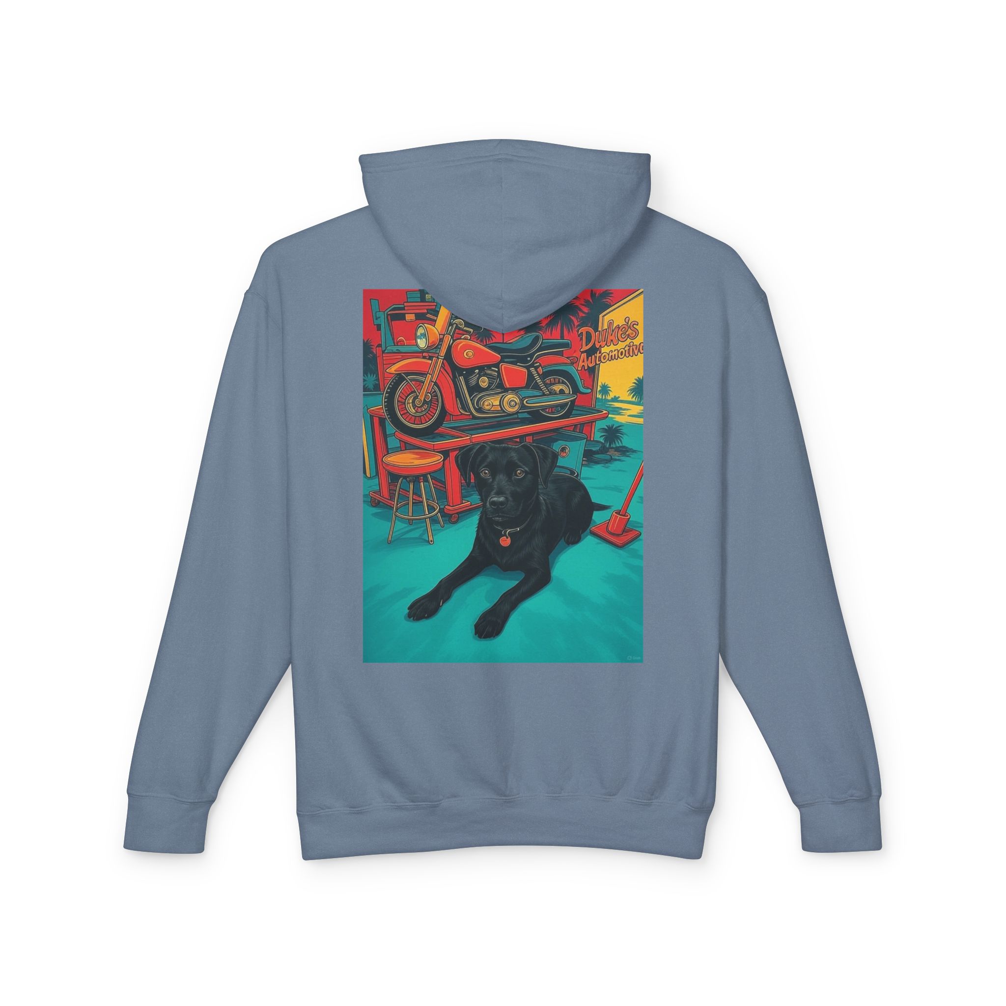 Duke's Automotive Retro Graphic Unisex Lightweight Hoodie